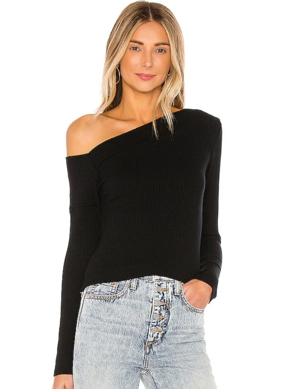 MINT CONDITION! Michael Lauren Maples Black Off Shoulder Top Women's size L
